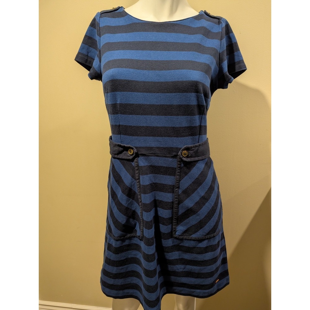 Tommy Hilfiger Women's Striped Dress Size 6 Pockets Short Sleeves Jersey EUC